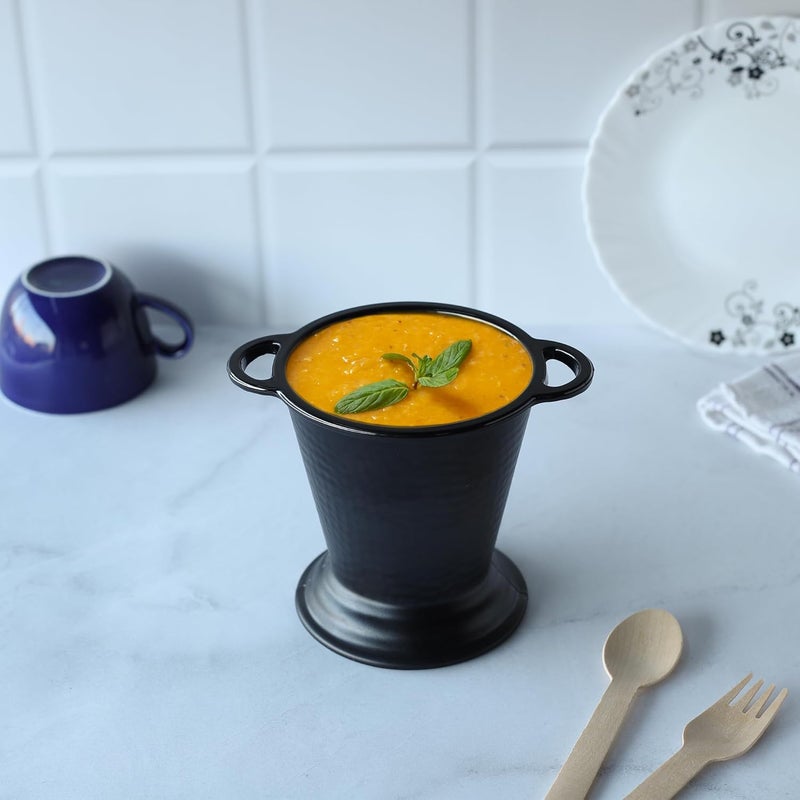 e kysa dailly e kysa dailly Melamine Bucket Serveware Tableware for Serving Dishes 15 12 10 cm Black  - Image 1