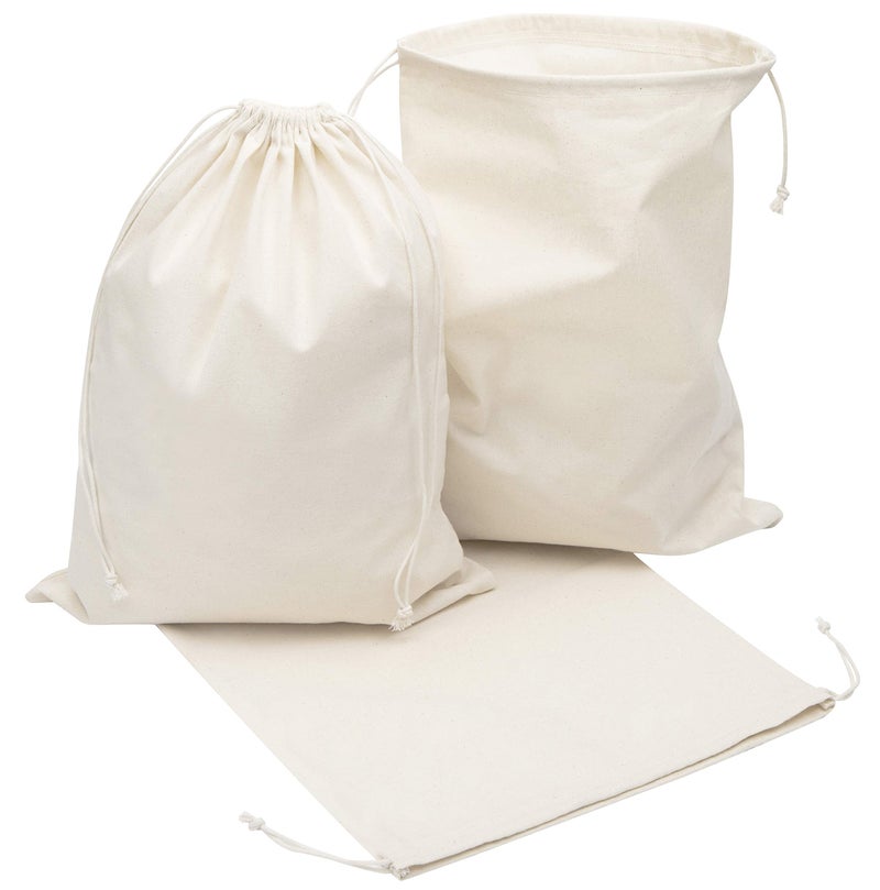 DR 100 Percent Cotton 10x12 Muslin Drawstring Bags Storage Pantry Gifts - Unbleached (10 x 12 inch - 12 pack, Beige) - Image 5