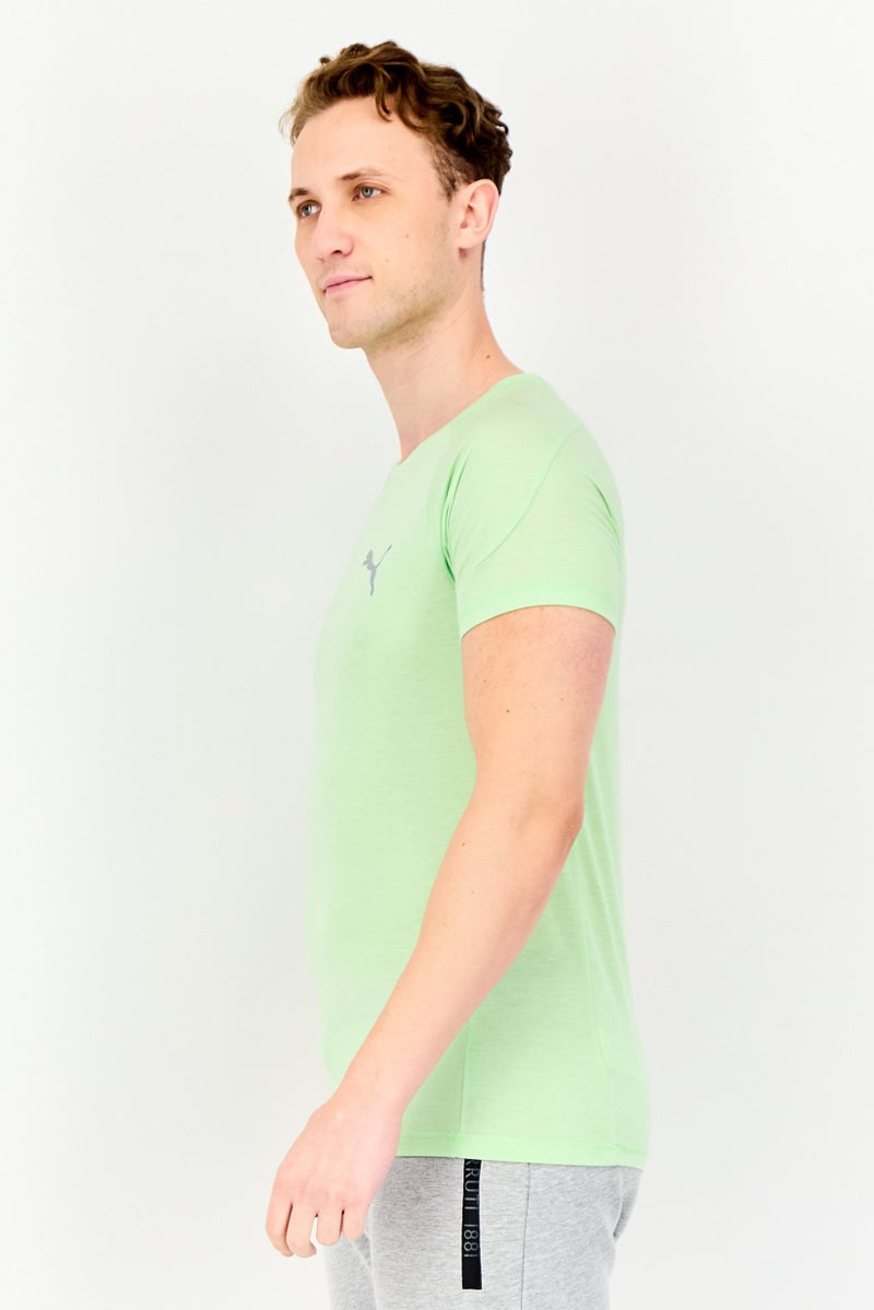 PUMA Men Slim Fit Short Sleeve Training T-Shirt, Lime Green - Image 2