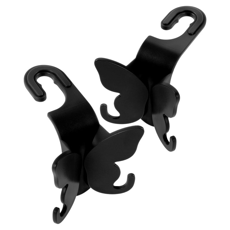 2pcs Car Seat Headrest Hooks: Vehicle Seat Back Hook Butterfly Shaped - Vehicle Storage Organizer Hanger For Hanging Purses Bags Umbrellas - Image 5