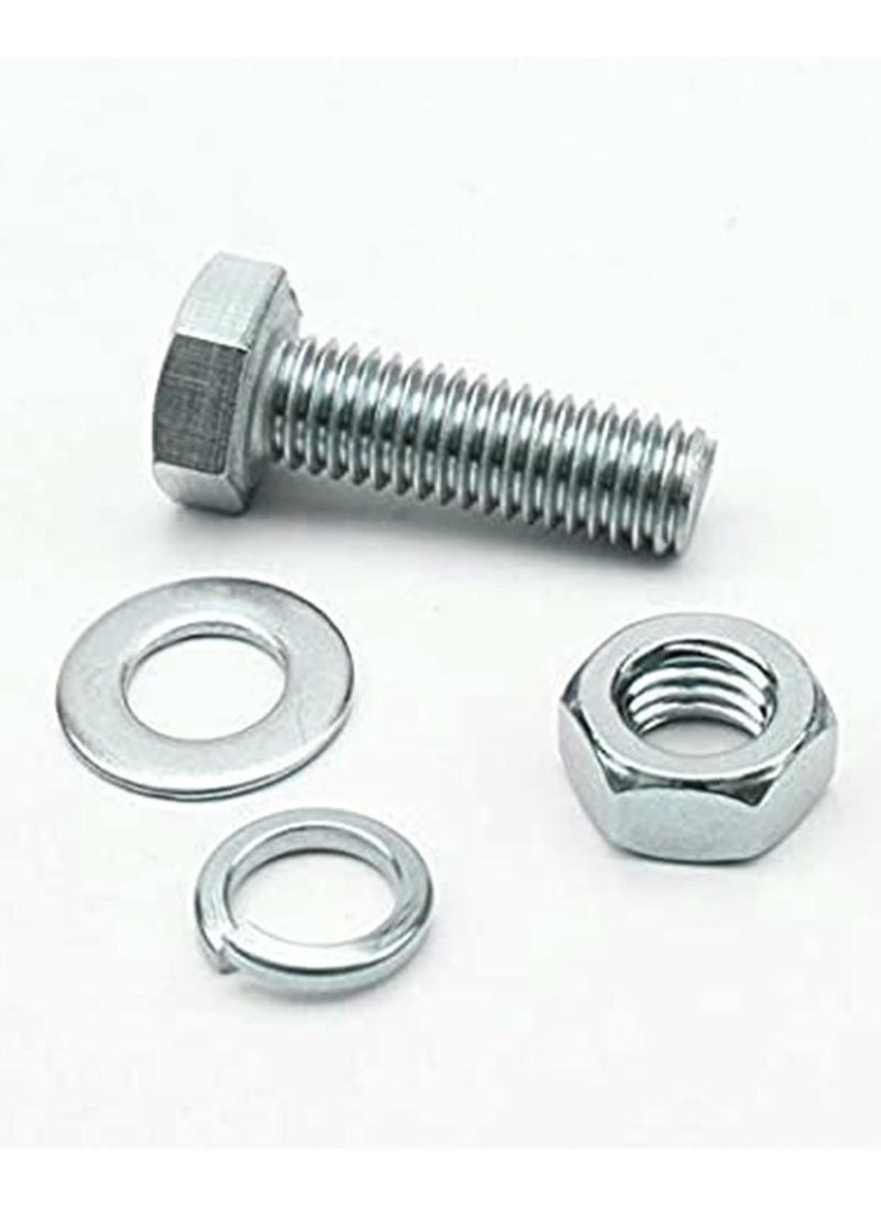Duravel Duravel Nuts and Bolts Set 15 pcs - Stainless Steel A2 Bolt, Nuts, Plain washer, spring washer combo- Heavy Duty Bolts and Nuts (40 MM Length, 6 MM)  - Image 1