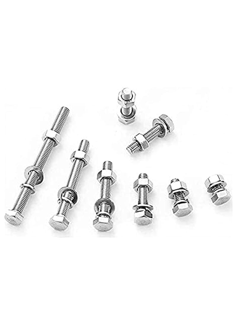 Duravel Duravel Nuts and Bolts Set 15 pcs - Stainless Steel A2 Bolt, Nuts, Plain washer, spring washer combo- Heavy Duty Bolts and Nuts (40 MM Length, 6 MM)  - Image 3