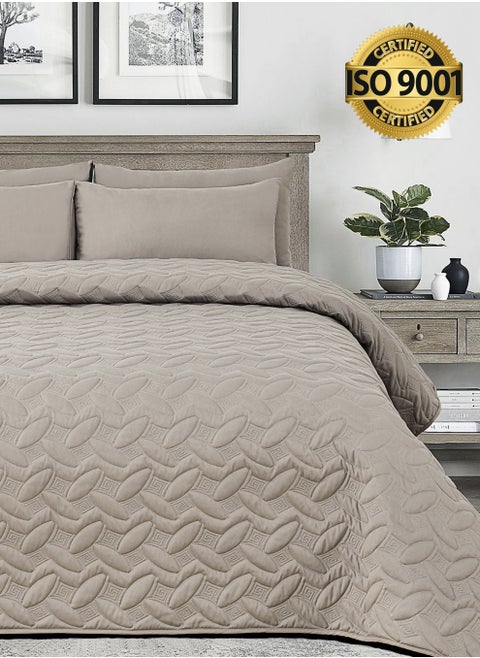 3Piece Microfiber Bedspread Set Fits 160 x 200 cm Queen Size Bed Queen Size Compressed Comforter Set Elmira Series