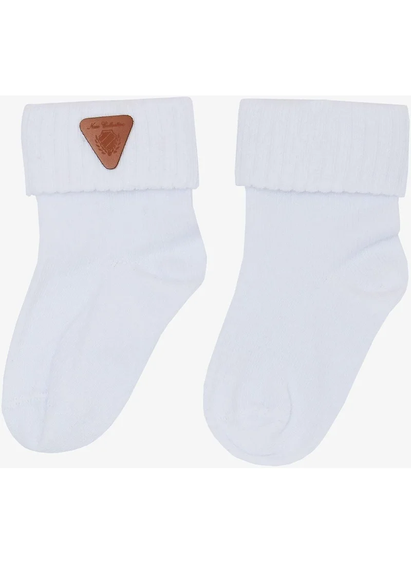 كاتامينو Baby Boy Socks Embroidered 0-18 Months, White