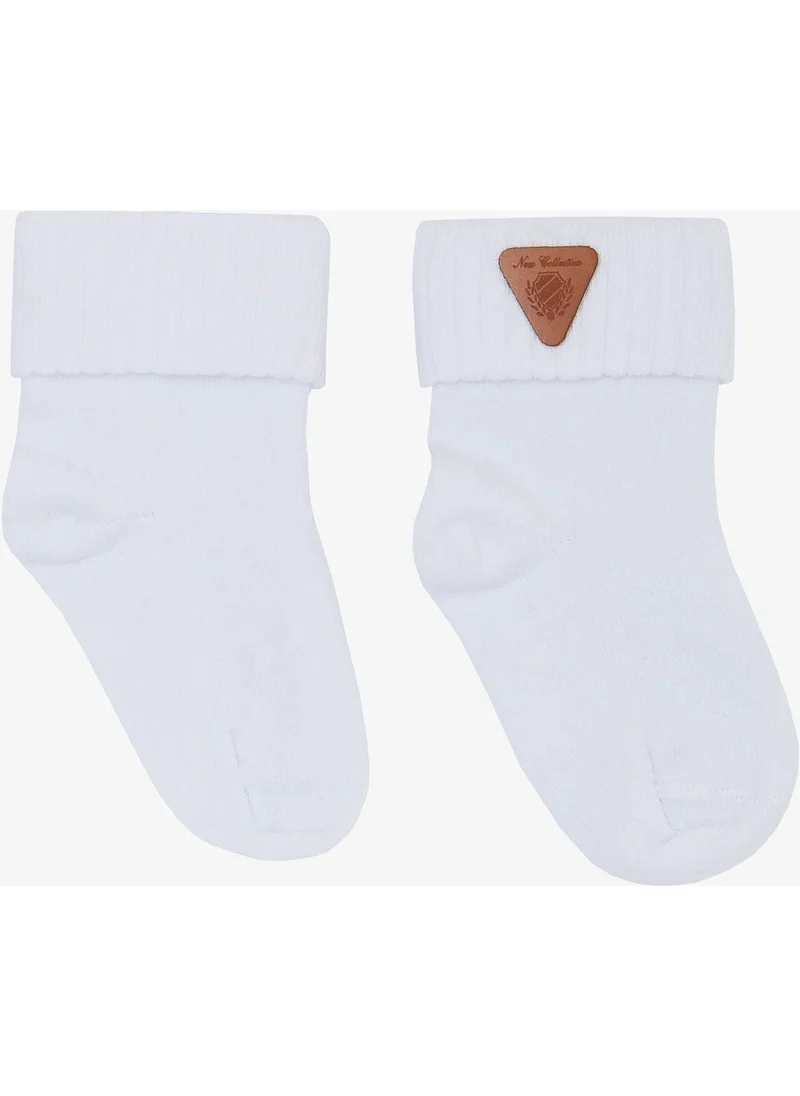 كاتامينو Baby Boy Socks Embroidered 0-18 Months, White