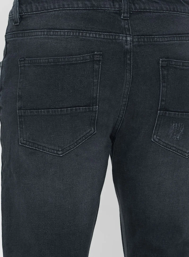 Seventy Five Tapered Cropped Fit Rip Detail Jean