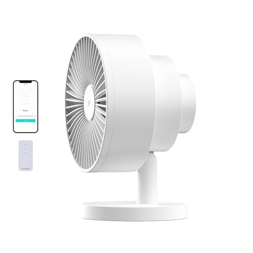 Windmill Smart Fan – Ultra-Quiet 2-in-1 Air Circulator with Remote – 5-Speed Compact Cooling Fan – Whisper-Quiet - App Compatible – White - Image 1
