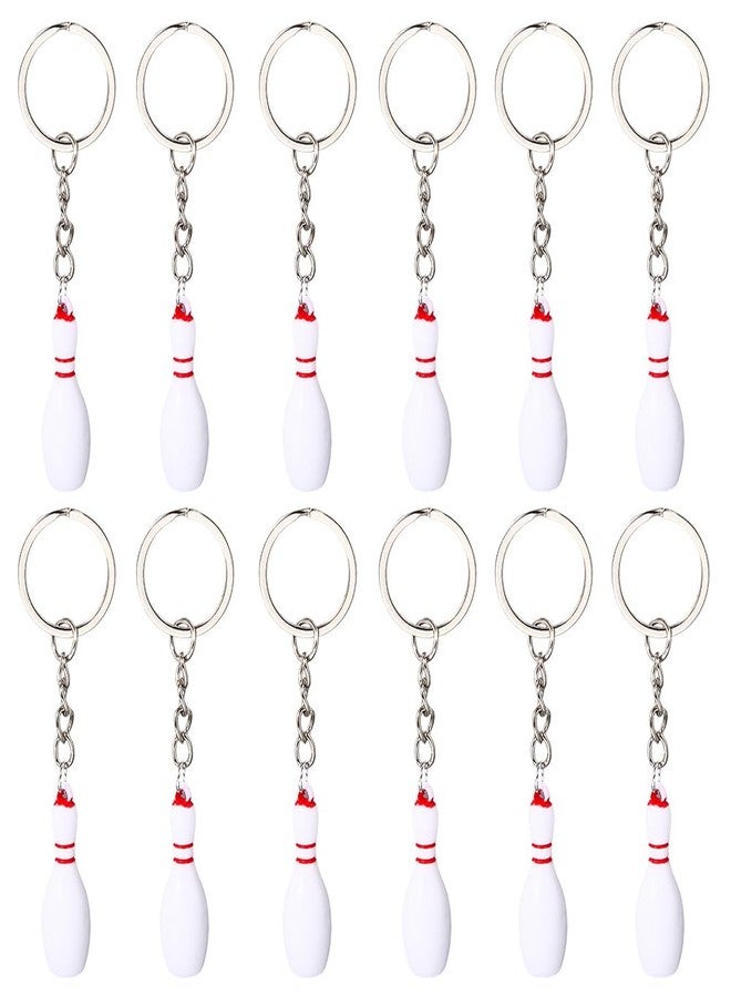 SOFPLATE 16Pcs Bowling Key Chains Sports Keychain Favors Silver Metal Alloy Resin Favor Carnival Reward Fillers Souvenir Decorations Charm Keyring for Bowling Ball Party Backpack DIY Crafts Supplies - Image 1