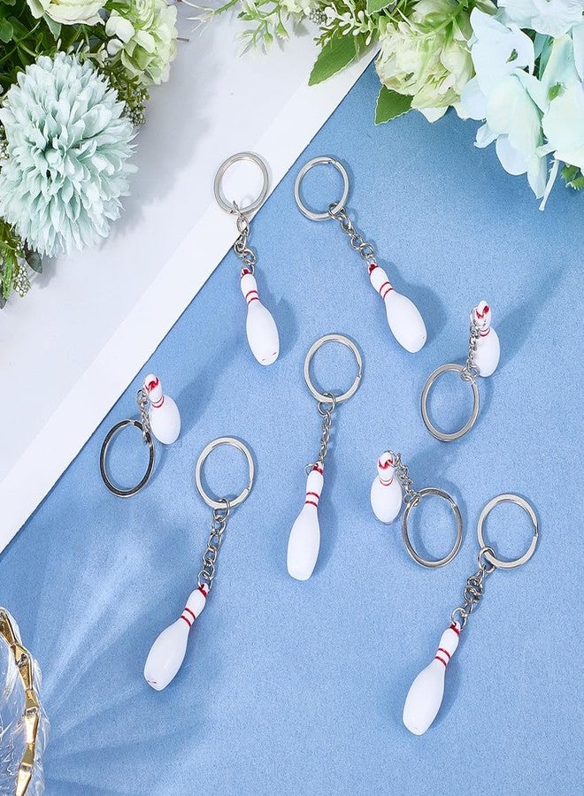 SOFPLATE 16Pcs Bowling Key Chains Sports Keychain Favors Silver Metal Alloy Resin Favor Carnival Reward Fillers Souvenir Decorations Charm Keyring for Bowling Ball Party Backpack DIY Crafts Supplies - Image 3