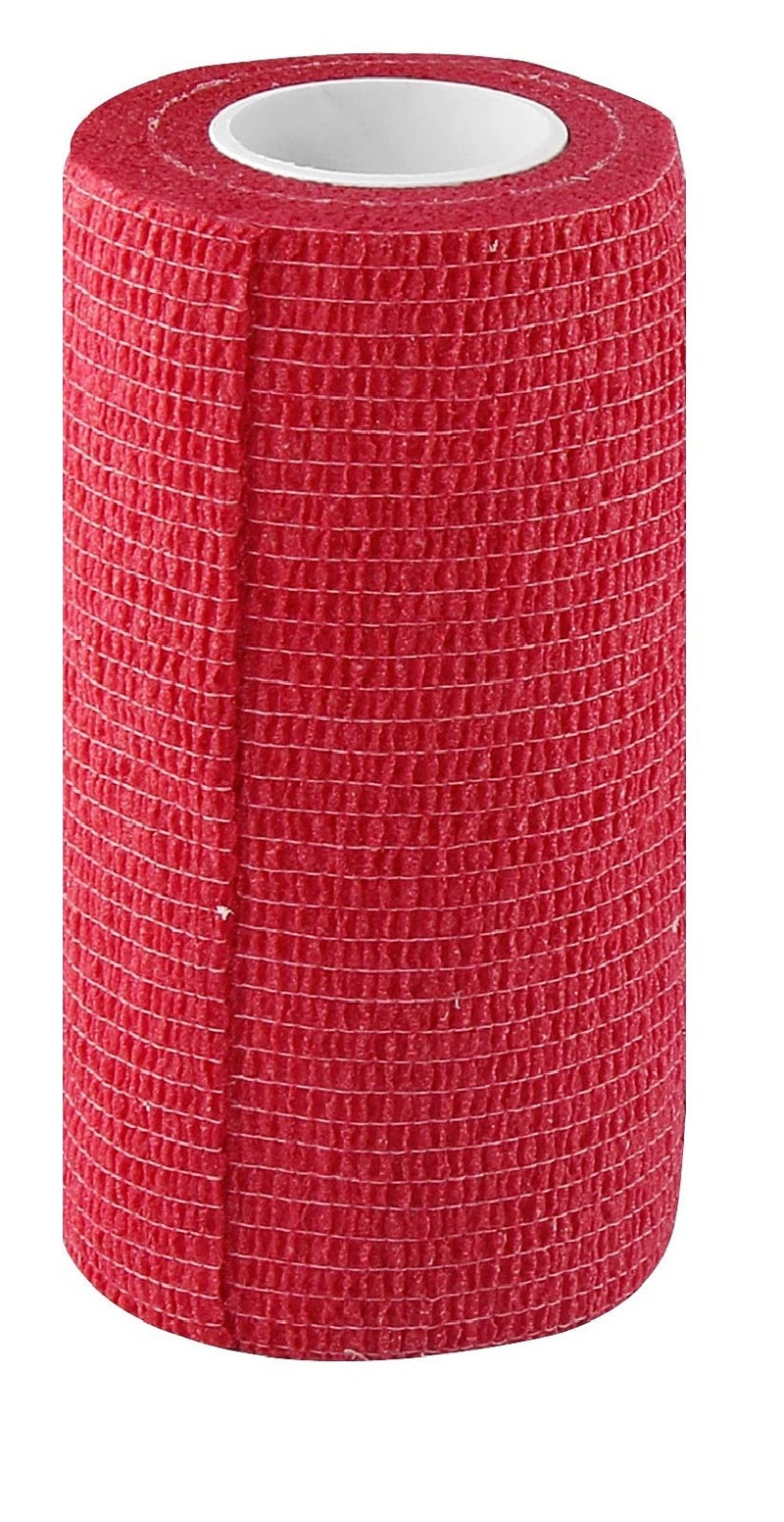 A-TAPE Self Adhesive Non Woven Bandage Wrap – 10 cm X 4.5 m Breathable Self Adherent Wrap for Pets - Athletic Elastic Cohesive Bandage for Sports Injury: Ankle, Knee & Wrist Sprains(Pack Of 2) - Red - Image 4