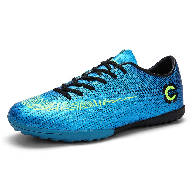 Mens AG Cleats Kids Soccer Training Shoes 2040-2 Blue Broken Nails 
