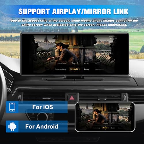 Pyniro Portable Wireless CarPlay Screen for Car with 4K Dash Cam+1080P Backup Camera, 10.26”IPS Touchscreen Car Stereo, Supports CarPlay/Android Auto/Voice Control/GPS Navigation/Bluetooth/Mirror Link - Image 3
