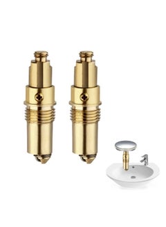 Basin Click Clack, 2pcs Spring Brass Plug Bolt Basin Sink clicker Slotted Plug Bolt Replacement Push Internal Spring Plug for Bathtub Sink Basin Drain Stopper