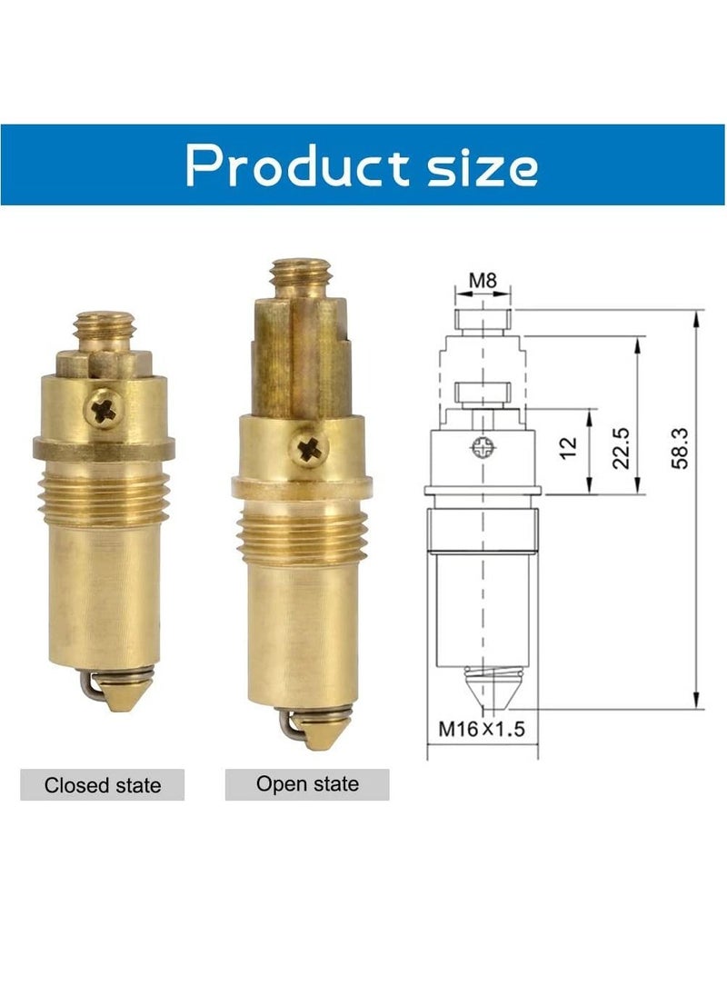 Excefore - Basin Click Clack, 2pcs Spring Brass Plug Bolt Basin Sink clicker Slotted Plug Bolt Replacement Push Internal Spring Plug for Bathtub Sink Basin Drain Stopper - Image 1