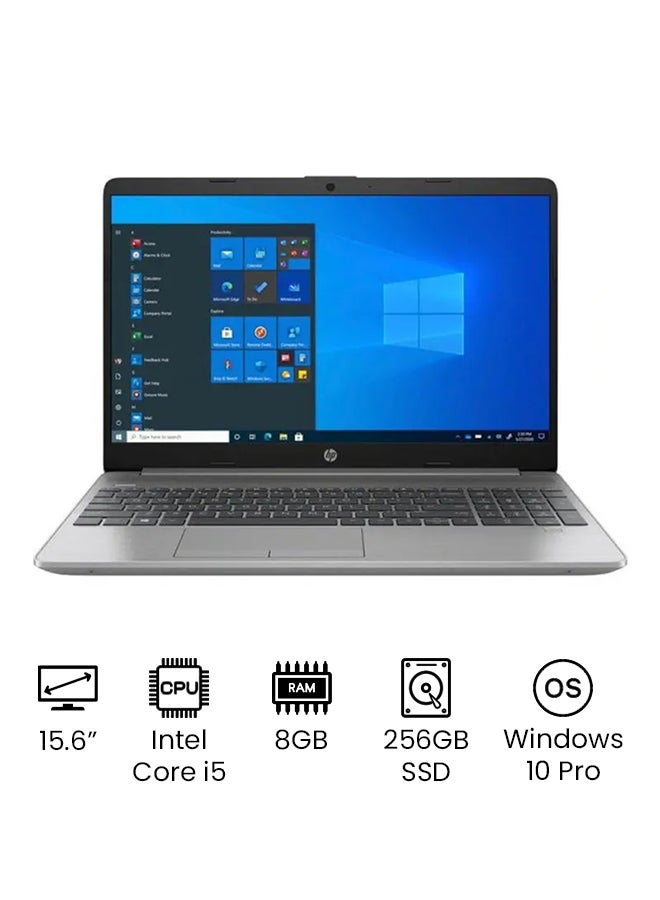 HP 250 G8-2X7Y1EA Notebook With 15.6-Inch FHD Display, Core i5-1135G7 Processer/8GB RAM/256GB SSD/Intel Iris Xe Graphics/Windows 10 Pro /International Version English Asteroid Silver - Image 1