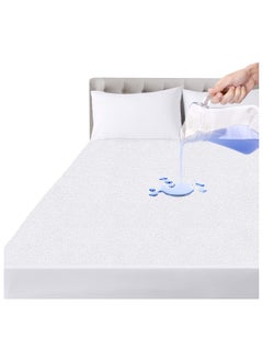 Fabienne Waterproof Mattress Protector Super King Size High Absorption Microfiber+TPU Pad Cover for Pets Kids Adults Deep Pocket Style 100% Waterproof Mattress Protector Super King 200x200cm White  - Image 1