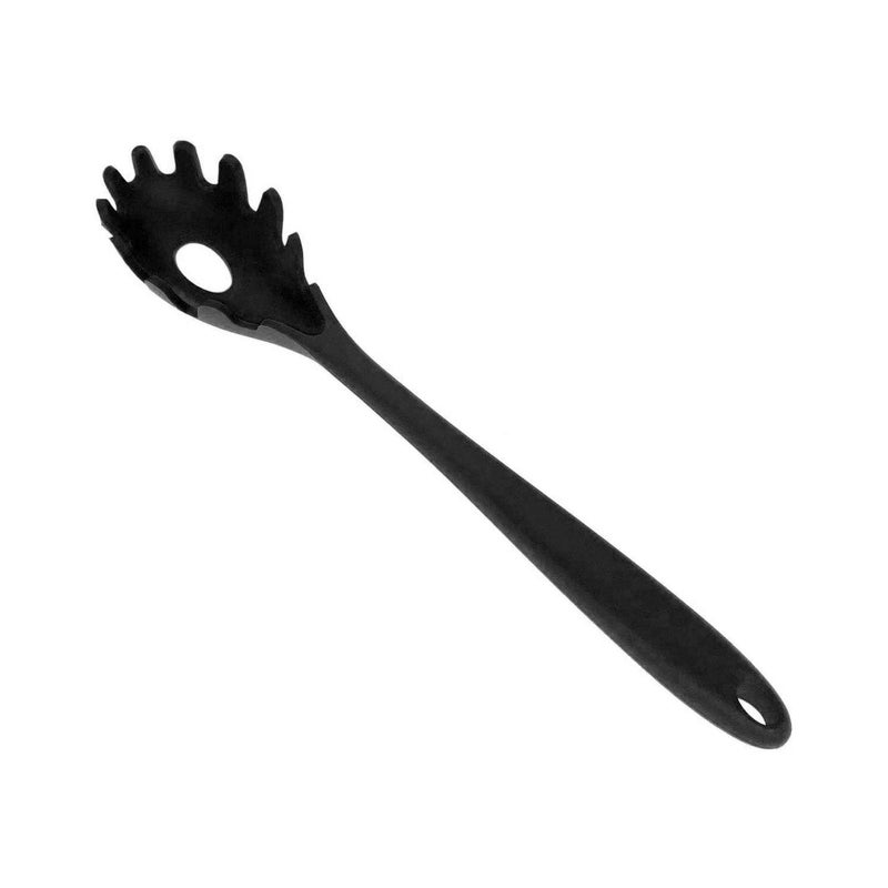 KUFUNG Silicone Pasta Fork 112 KUFUNG High Heat Resistant to 480F Food Grade Pasta Spoon BPA Free Spaghetti Strainer  Server Spoon Black Pasta Fork 