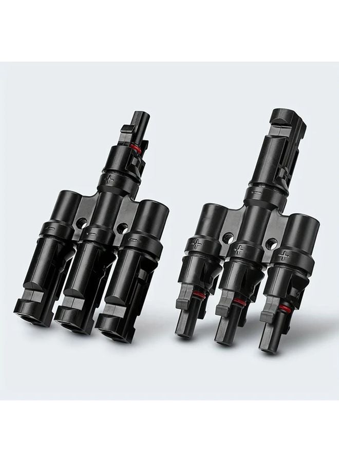 1 Pair Black 3 To 1 T Branch Solar Panel Connector For Parallel Connection - Image 2