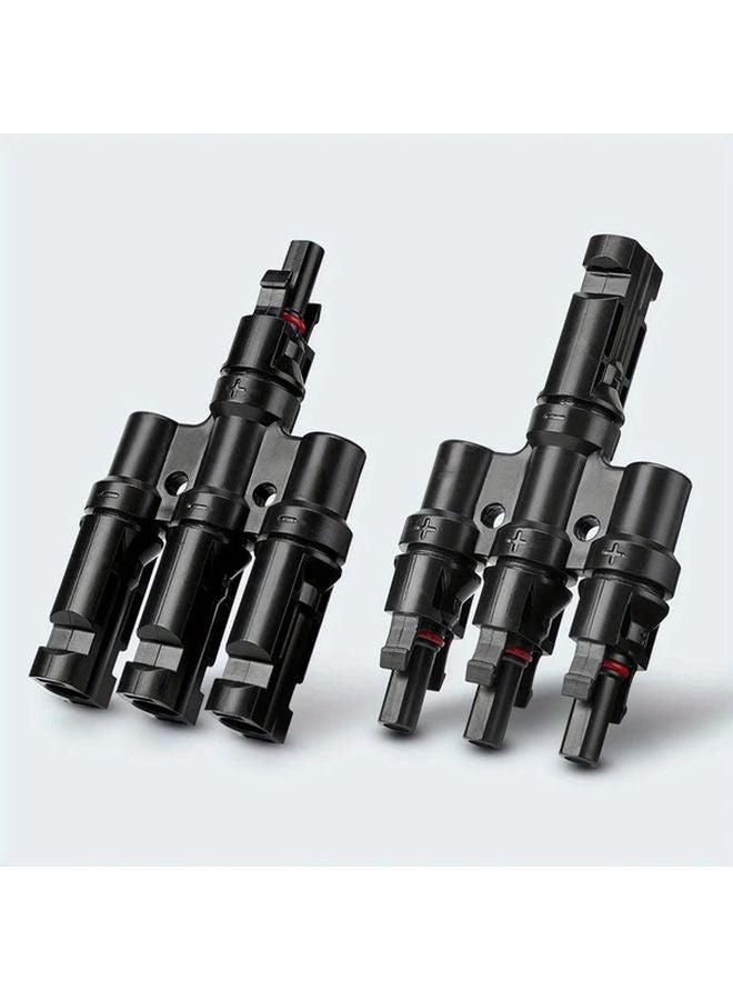 1 Pair Black 3 To 1 T Branch Solar Panel Connector For Parallel Connection - Image 1