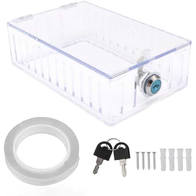 THERMOSTAT SAFE BOX, THERMOSTAT SAFETY CASSETTES, LARGE UNIVERSAL PROTECTION FOR HOME LOCKING, TRANSPARENT LID WITH KEY FOR THERMOSTAT - Image 2