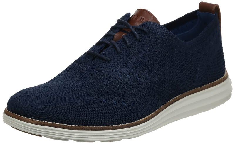 Cole Haan Men's Original Grand Knit Wing TIP II Sneaker, NAVY/IVORY, 7.5 M US - Image 1