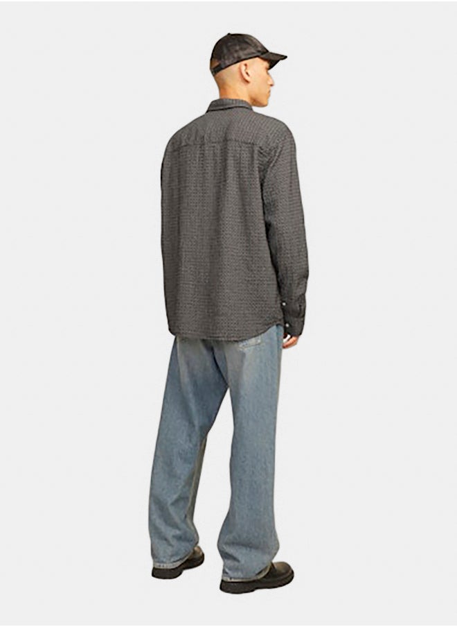 JACK & JONES - Jorjoshua Dobby Check Shirt Ls - Image 1