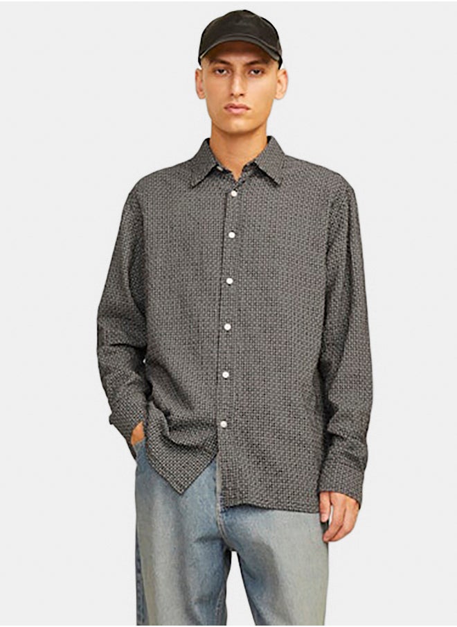 JACK & JONES - Jorjoshua Dobby Check Shirt Ls - Image 1