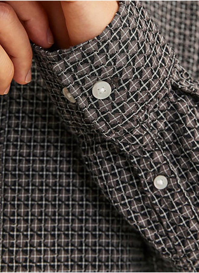 JACK & JONES - Jorjoshua Dobby Check Shirt Ls - Image 1