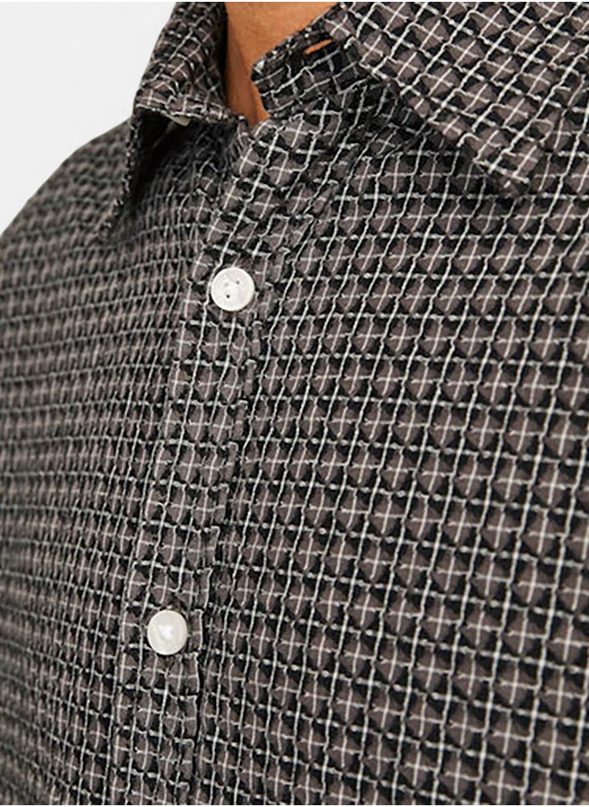 JACK & JONES - Jorjoshua Dobby Check Shirt Ls - Image 1
