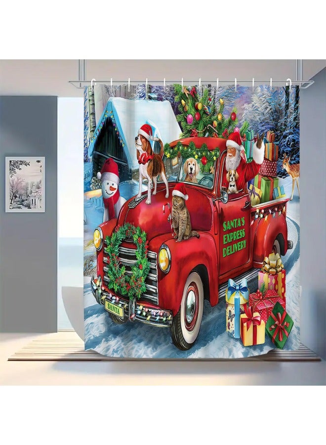 Plaid Waterproof Shower Curtain, Mildew-proof Bathroom Toilet Shower Parion Curtain
