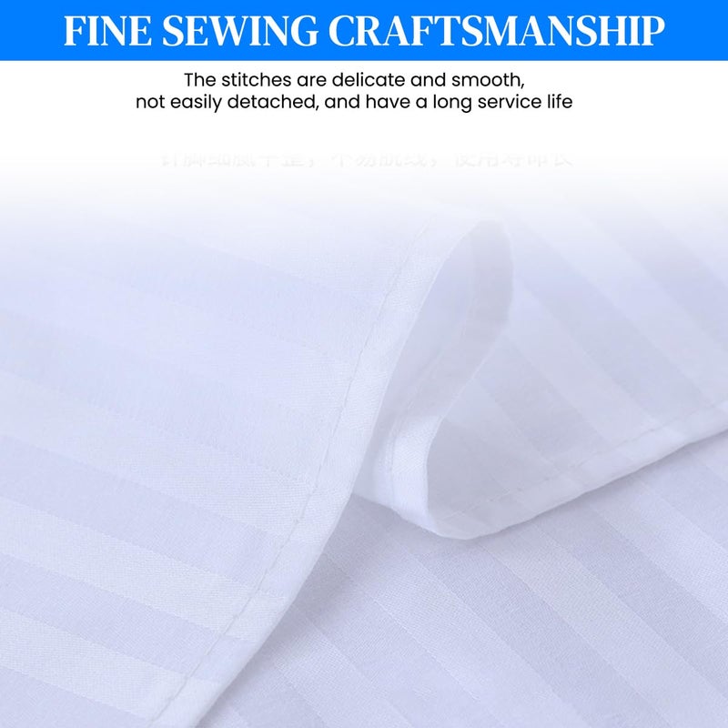 HASTHIP غطاء طاولة المساج HASTHIP®، شريحة قطن حرير، ورقة طاولة مساج قابلة للغسل، ملاءة طاولة بنمط مخطط، طاولة سبا، بيضاء، 30x74 بوصة - Image 3