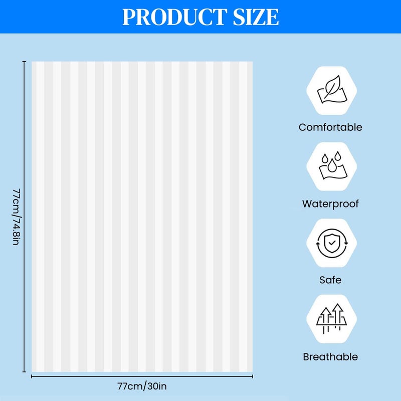 HASTHIP غطاء طاولة المساج HASTHIP®، شريحة قطن حرير، ورقة طاولة مساج قابلة للغسل، ملاءة طاولة بنمط مخطط، طاولة سبا، بيضاء، 30x74 بوصة - Image 2