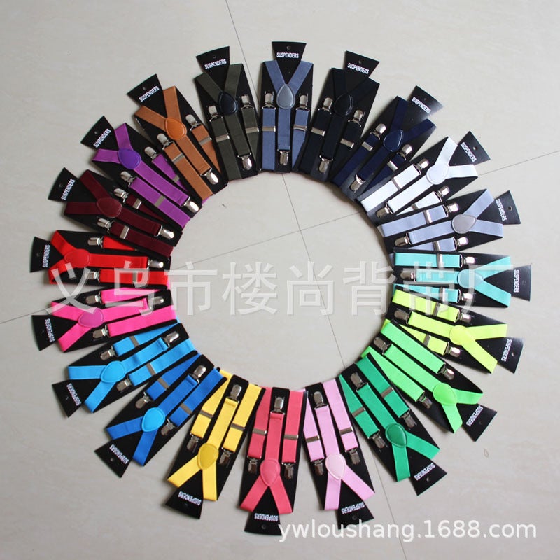 Supply Solid Color Children'S Suspender Clip Baby Suspenders 3 Clips Y-Shaped Performance Clothing Matching Suspender - Image 3