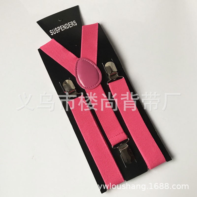 Supply Solid Color Children'S Suspender Clip Baby Suspenders 3 Clips Y-Shaped Performance Clothing Matching Suspender - Image 1