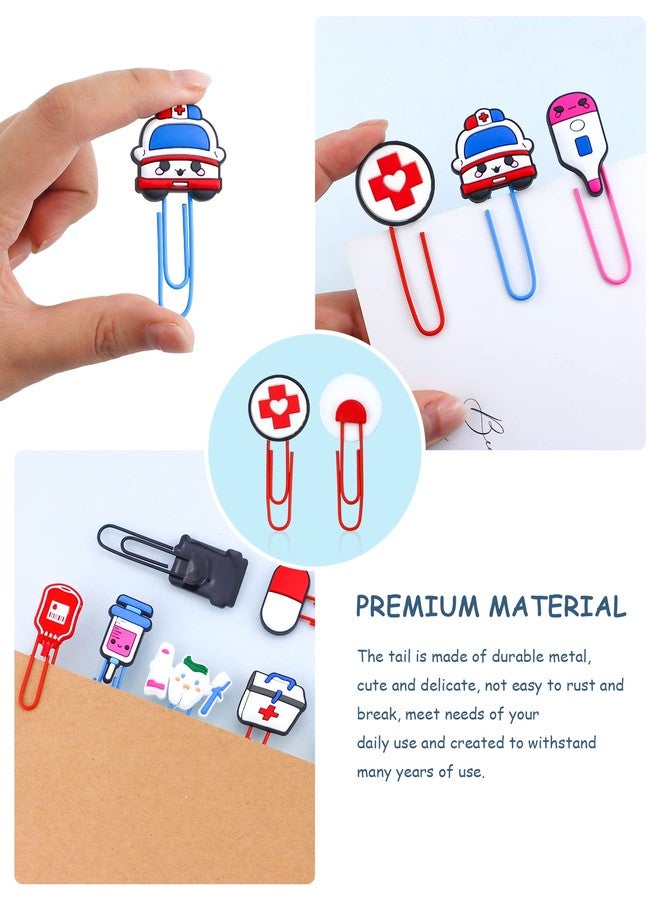 YETOOME 15 Pcs Cute Bookmark Paper Clips Cartoon Silicone Bookmarks with Colorful Paperclips for Girls Student Stationery Nursing Student Essentials - Image 3