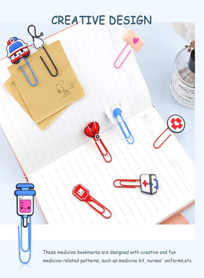 YETOOME 15 Pcs Cute Bookmark Paper Clips Cartoon Silicone Bookmarks with Colorful Paperclips for Girls Student Stationery Nursing Student Essentials - Image 5
