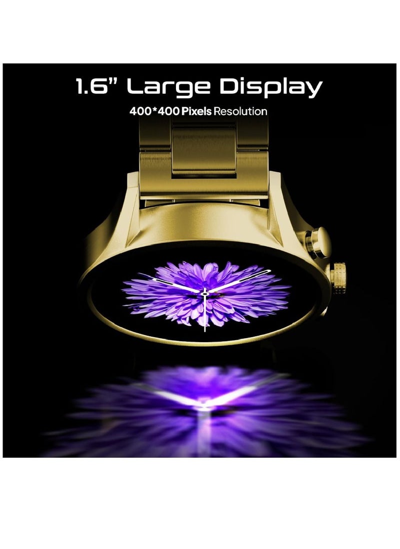 Zoom Plus - 2023 Newly Launched Bluetooth Calling Full Screen Touch Heart Rate Monitoring Ultra Smart Watch Gold - Image 1