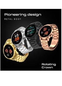 Zoom Plus 2023 Newly Launched Bluetooth Calling Full Screen Touch Heart Rate Monitoring Ultra Smart Watch Gold  - Image 5