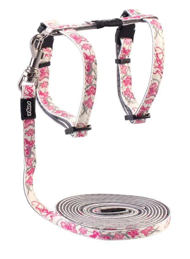 Rogz GlowCat Glow in the Dark Cat Harness and Leash Set Pink Small - Image 1