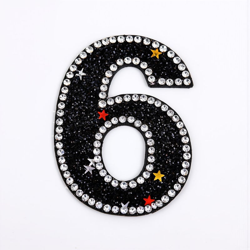 Gold Rhinestone Number Patches 0-9 for Party Costume Decor - Image 4