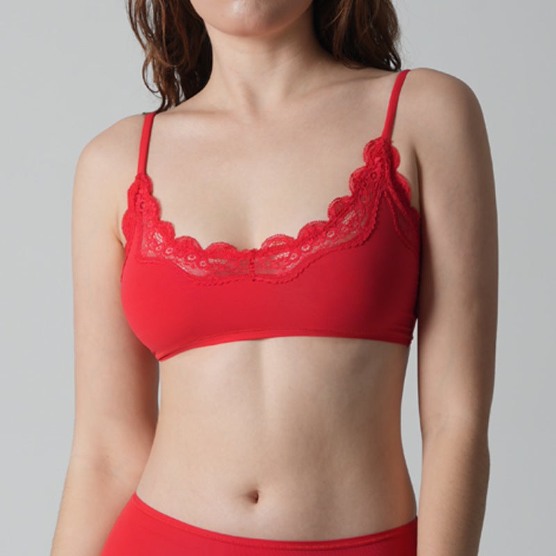 Summer Thin Lace Underwear Pure Want Small Big No Steel Ring Bra Suit - Image 1