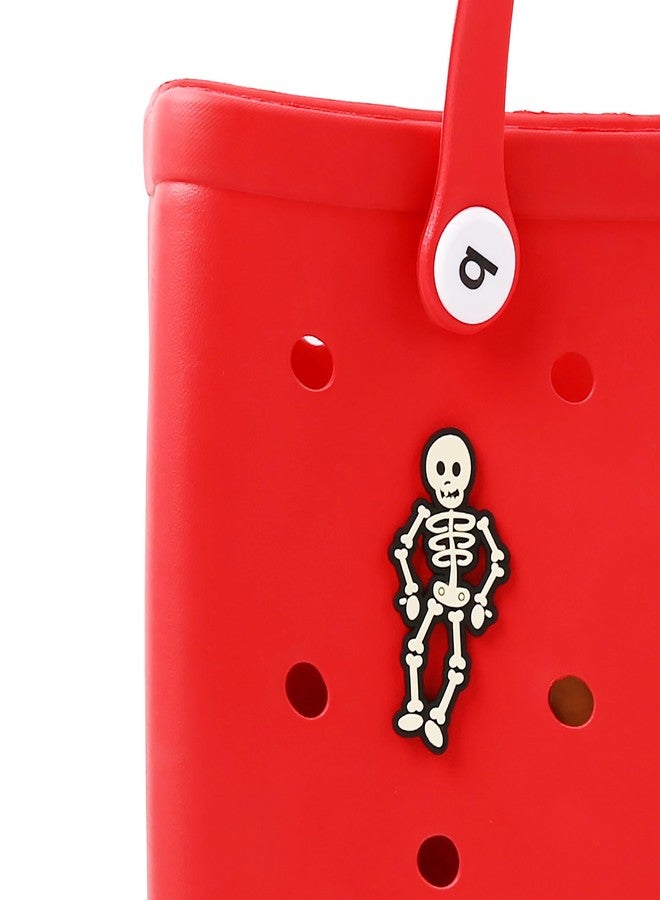 Vagocom Skeleton Charm Accessory for Bogg Bag and Simply Southern Tote,Halloween Decorative Inserts Accessories for DIY Your Beach Bag - Image 1