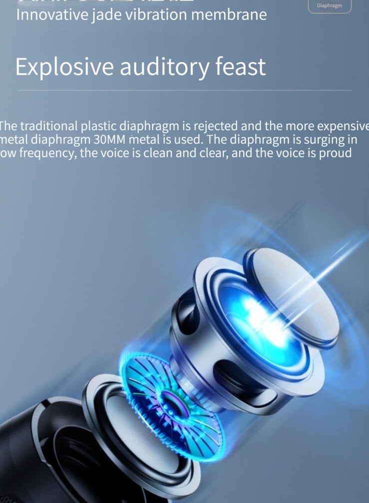 Intelligent Wireless Bluetooth Speaker Outdoor Speaker Pluggable Subwoofer Small Speaker Voice Broadcast Audio Blue  - Image 2