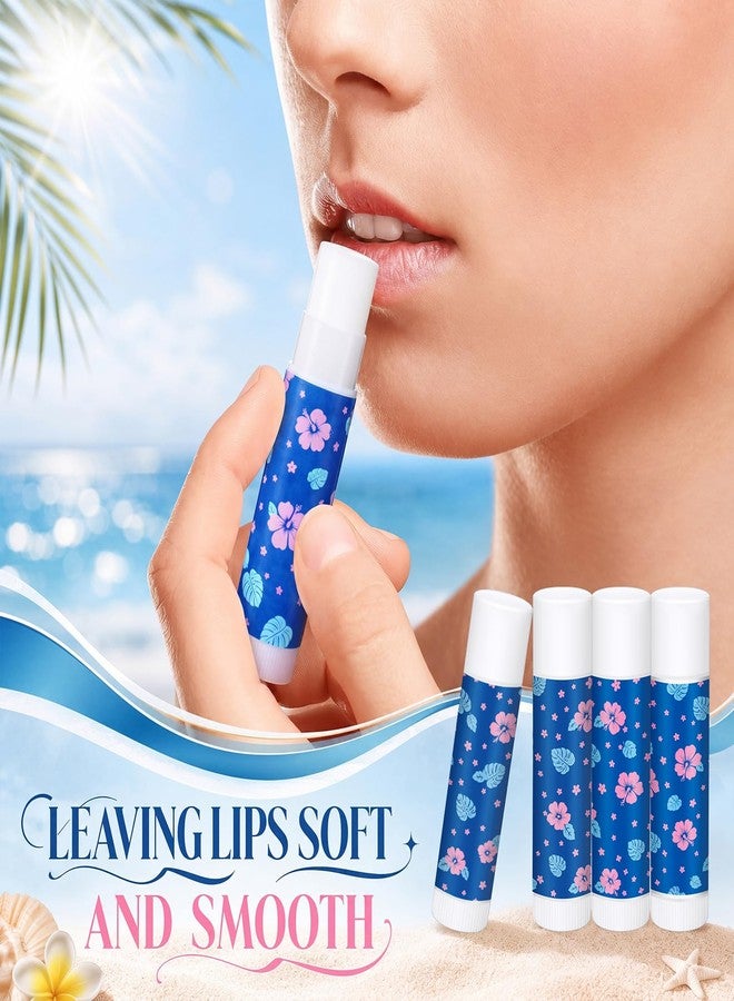 Sacubee 48 Pcs / 24 Set Hawaiian Party Favors Lip Balm Set with Matching Protective Cases, Pink and Blue Cartoon Summer Lip Balms Favors Ideal Gift for Birthday Party Supplies Goodie Bag Stuffers - Image 4