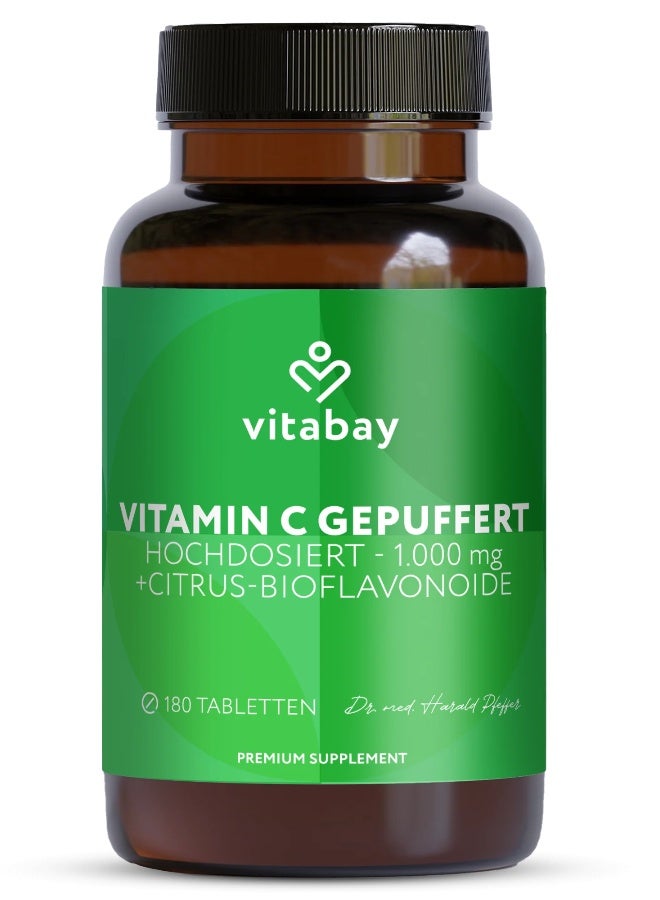 Vitabay Vitamin C 1000 mg + Bioflavonoids (Time Released) -180 vegan tablets - Image 1
