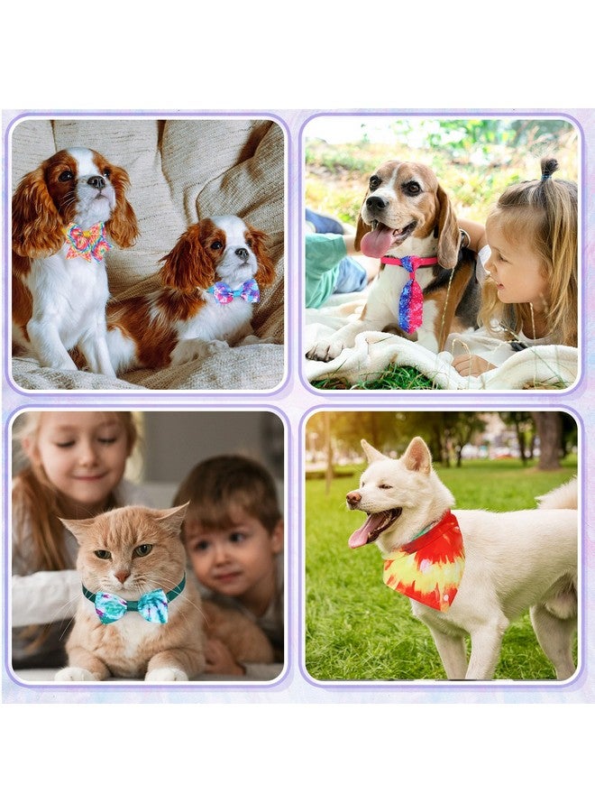 ريجيناري مجموعة من 120 قطعة من أوشحة الكلاب المصبوغة بالربطة من Reginary، مجموعة من ربطات العنق ووشاح القطط الملونة القابلة للغسل، منديل الحيوانات الأليفة المثلث، مريلة لطيفة لفصل الصيف، إكسسوارات العناية بالحيوانات الأليفة الصغيرة والمتوسطة والكبيرة، أزياء تنكرية - Image 5