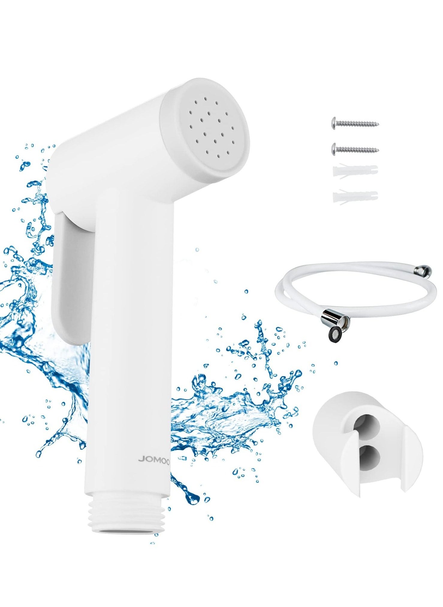 Jomoo Bidet Shattaf Set, Handheld Bidet Sprayer for Toilet with 47 inch Bidet Hose and Holder, High Pressure Bathroom Muslim Shower Set, White 