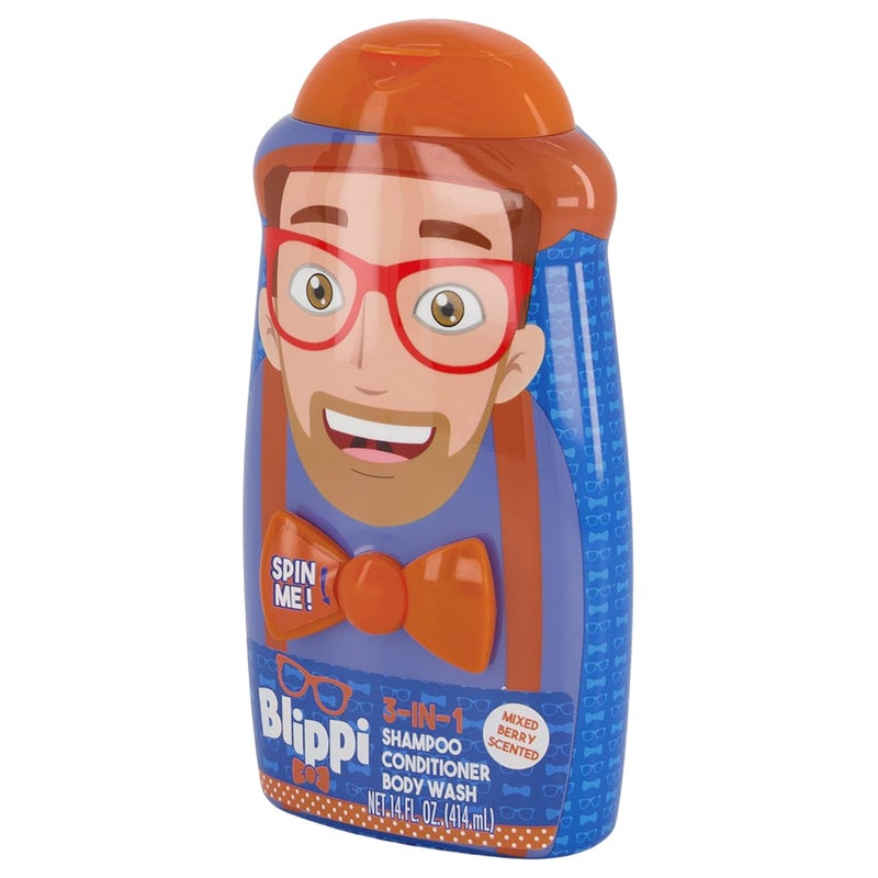 Blippi غسول الجسم للأطفال 3 في 1 من تذوق الجمال، شامبو وبلسم، 14 أونصة، برائحة التوت المختلط - Image 3