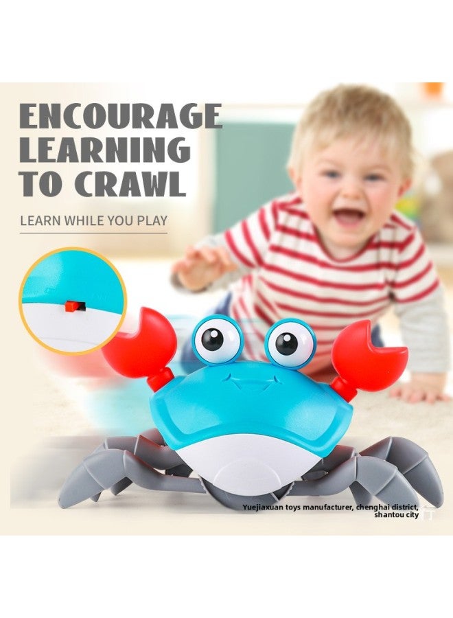 Remote Control Electric Induction Crab 2.4G Anti-interference With Sound And Light Charging Crawling Children's Baby Remote Control Toys-Color:2.4G Shell Remote Control Crab-Blue  - Image 3