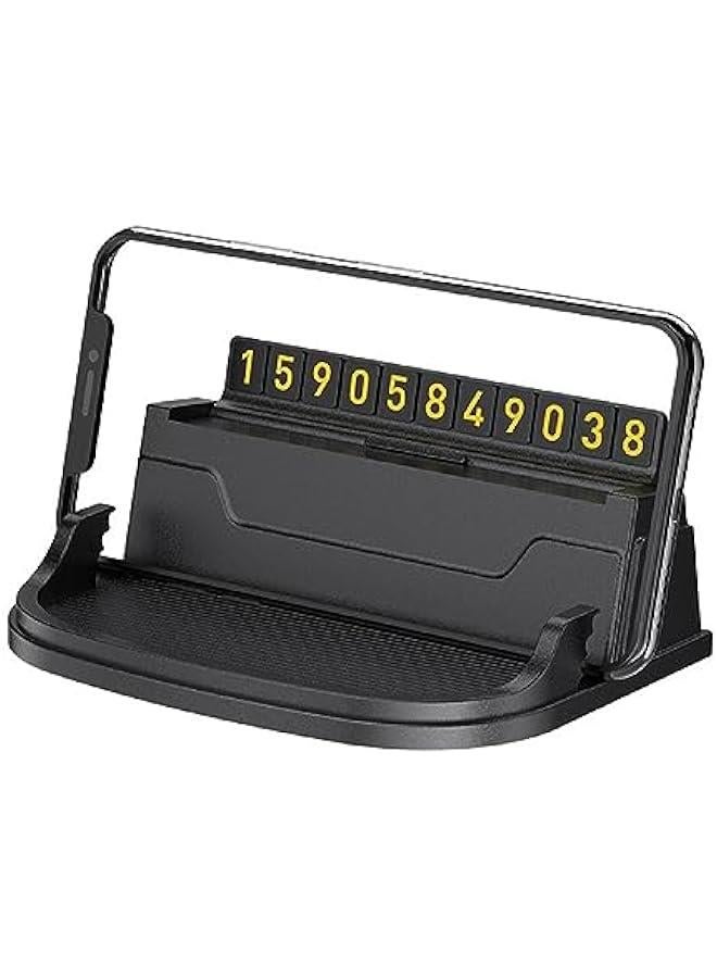 Silicone Car Phone Holder with Parking Number Plate for Dashboards - Slip Free Phone Mount for iPhone, Samsung, Android Smartphones - Image 1